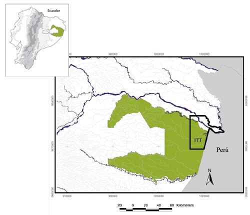 Map of Yasuní