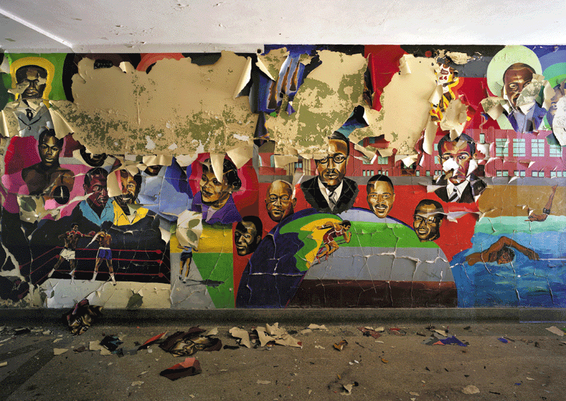 Mural, Brewster Wheeler Recreation Center, at the Brewster-Douglass housing projects